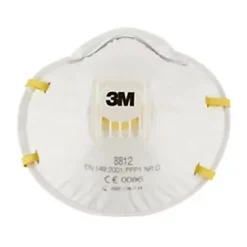 3M Masque Anti Poussière 8812 Avec Soupape - FFP1 - Blanc - Lot De 3