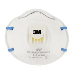 3M Masque Anti Poussière 8822 Avec Soupape - FFP2 - Blanc - Lot De 3