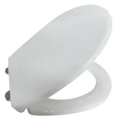 Abattant Wc Thermoplastique Antibactérien + Freins De Chute - Duplex - Blanc