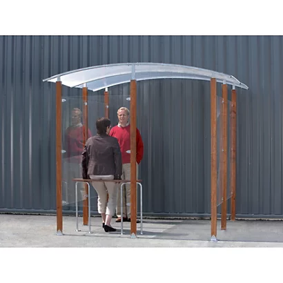 Abri Fumeurs Mural Bois Exotique 2 M² 3 Abri Fumeurs Mural Bois Exotique 2 M²