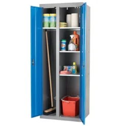Armoire Métal 2 Portes 2 Compartiments L 70 X P 50 X H 180 Cm -Nettoyage Outils Boutique armoire tal 2 portes 2 compartiments 70 x p 50 x h 180 cm 646950 2