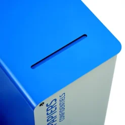 Borne De Tri Sélectif 90l Support-sac Avec Roul. Avec Serrure - Cubatri - Blanc+bleu - Papiers Confidentiels - Fente Securisee Avec Deflecteur + Serrure Cle Plate -Nettoyage Outils Boutique borne tri lectif 90l support sac roul serrure cubatri blanc bleu papiers confidentiels fente securisee deflecteur serrure cle plate 9R54838 2