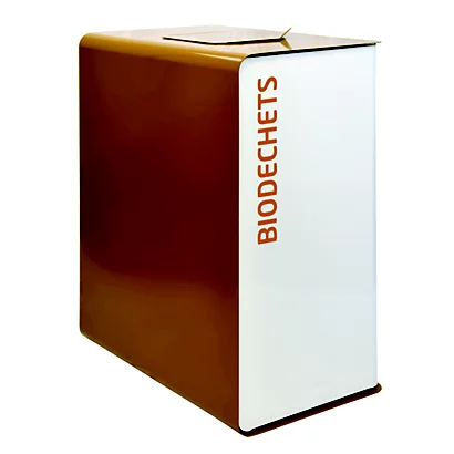 Borne De Tri Selectif 2x20l Sans Serrure - Cubatri Tri Biodechets - Blanc Ral 9016 / Marron 8001 3 Borne De Tri Selectif 2x20l Sans Serrure - Cubatri Tri Biodechets - Blanc Ral 9016 / Marron 8001