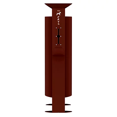 Corbeille Sur Pied Arkea Canin Avec Distributeur De 200 Sacs - 60l - Effet Corten 4 Corbeille Sur Pied Arkea Canin Avec Distributeur De 200 Sacs - 60l - Effet Corten – Image 2