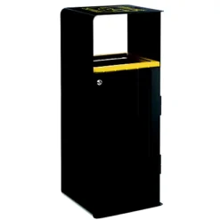 Corbeille à Poser Ou à Fixer Artri - 110 L - Acier Galvanisé à Chaud Poudre / Lattes Aluminium Poudre - Gris Manganese / Tri Emballages