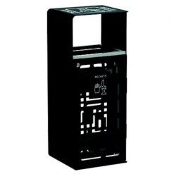 Corbeille à Poser Ou à Fixer Artri Anti-nuisible - 110 L - Acier Poudre Anticorrosion - Gris Manganese / Tri Déchets