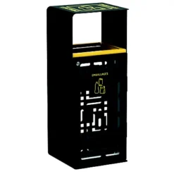 Corbeille à Poser Ou à Fixer Artri Anti-nuisible - 110 L - Acier Poudre Anticorrosion - Gris Manganese / Tri Emballages