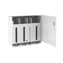 Distributeur Protections Périodiques - 4 Compartiments - Gaia - Blanc 9016 -Nettoyage Outils Boutique distributeur protections p riodiques 4 compartiments gaia blanc 9016 9R51920 3