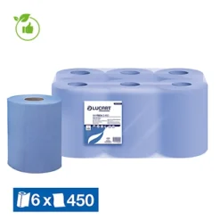 Essuie-mains Bobines à Dévidage Central Bleu, Lot De 6