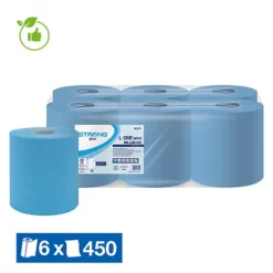 Essuie-mains Bobines à Dévidage Central Lucart Strong L-One Bleu, Lot De 6