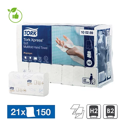 Essuie-mains Enchevêtrés Tork XPress Soft H2, 21 Paquets De 150 3 Essuie-mains Enchevêtrés Tork XPress Soft H2, 21 Paquets De 150