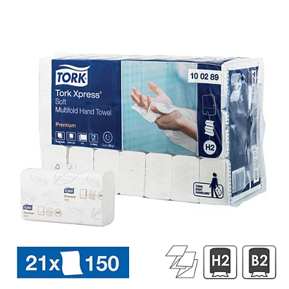 Essuie-mains Pliés Tork, Kit Distributeur Inox + 3150 Essuie-mains 4 Essuie-mains Pliés Tork, Kit Distributeur Inox + 3150 Essuie-mains – Image 2