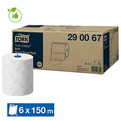 Essuie-mains Rouleaux Tork Matic Soft H1, Lot De 6 De 150 M 3 Essuie-mains Rouleaux Tork Matic Soft H1, Lot De 6 De 150 M