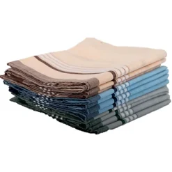 Mouchoirs En Tissu, Coloris Assortis Clair, Lot De 12 Mouchoirs
