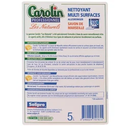 Nettoyant Multi-usages Carolin Professionnel Au Savon De Marseille 5 L -Nettoyage Outils Boutique nettoyant multi usages carolin professionnel savon marseille 5 069580 2