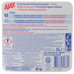 Nettoyant Multi-usages Parfumé Ajax Frais 5 L -Nettoyage Outils Boutique nettoyant multi usages parfum ajax frais 5 128040 1