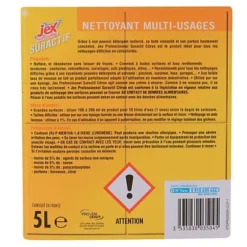Nettoyant Multi-usages Parfumé Jex Professionnel Suractif Citron 5 L -Nettoyage Outils Boutique nettoyant multi usages parfum jex professionnel suractif citron 5 051760 2