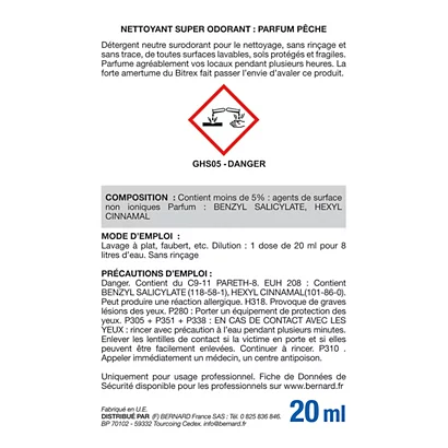Nettoyant Surodorant Bernard Pêche 20 Ml, Lot De 250 Doses 6 Nettoyant Surodorant Bernard Pêche 20 Ml, Lot De 250 Doses – Image 4