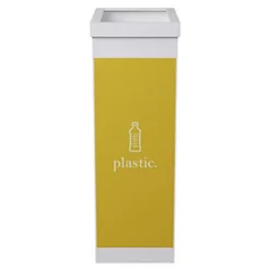 Paperflow Corbeille De Tri Sélectif Pour Le Recyclage Du Plastique 60L - Jaune Corps Blanc
