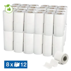Papier Toilette Recyclé 2 épaisseurs, Lot De 96 Rouleaux