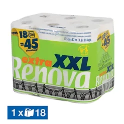 Papier Toilette Renova Compact Extra XXL 2 ép, Lot De 18 Rouleaux