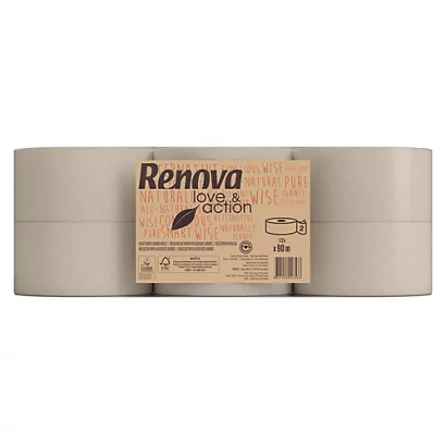 Papier Toilette Renova Love & Action Jumbo 2 épaisseurs, Lot De 12 Rouleaux 8 Papier Toilette Renova Love & Action Jumbo 2 épaisseurs, Lot De 12 Rouleaux – Image 6