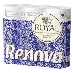 Papier Toilette Renova Royal 4 épaisseurs, Lot De 63 Rouleaux -Nettoyage Outils Boutique papier toilette renova royal 4 paisseurs lot 63 rouleaux 088050 3