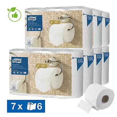 Papier Toilette Tork Premium Extra Doux 4 épaisseurs, Lot De 42 Rouleaux 3 Papier Toilette Tork Premium Extra Doux 4 épaisseurs, Lot De 42 Rouleaux