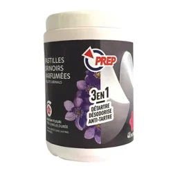 Pastilles Urinoirs Antitartre Parfumées Prep 3 En 1 Fleuri Boîte De 40