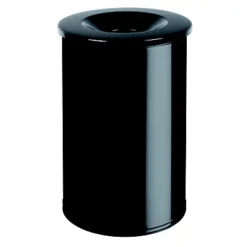 Poubelle Anti-feu Rossignol NEO Grise Manganèse 90 L, Avec Couvercle