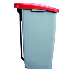 Poubelle Mobile à Pédale Plastique Recyclé - 60l - Mobily Green - Gris/rouge -Nettoyage Outils Boutique poubelle mobile p dale plastique recycl 60l mobily green gris rouge 9R59234 1
