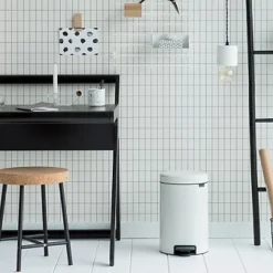 Poubelle NewIcon Brabantia 12L Blanche -Nettoyage Outils Boutique poubelle newicon brabantia 12l blanche 446771 3