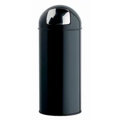 Poubelle Push Rossignol 45 L Noire, Couvercle à Trappe