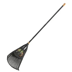 Râteau à Feuilles 27 Dents Plates Fiskars Tête Extra Large 65 Cm Noir