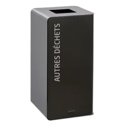 ROSSIGNOL Borne De Tri Selectif 40l Sans Serrure - Cubatri - Tri Dechets Non Recyclables- Gris Manganese / Gris Clair
