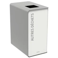 ROSSIGNOL Borne De Tri Selectif 65l Sans Serrure - Cubatri - Tri Dechets Non Recyclables - Blanc / Gris Clair