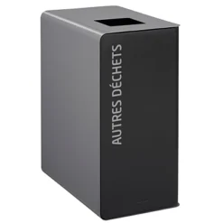 ROSSIGNOL Borne De Tri Selectif 90l Sans Serrure - Support Sac - Cubatri - Tri Autres Dechets - Manganese / Gris Clair