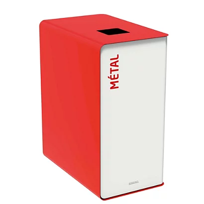 ROSSIGNOL Borne De Tri Selectif 90l Sans Serrure - Support Sac - Cubatri - Tri Metal - Blanc / Rouge Signalisation 3 ROSSIGNOL Borne De Tri Selectif 90l Sans Serrure - Support Sac - Cubatri - Tri Metal - Blanc / Rouge Signalisation