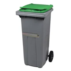 ROSSIGNOL Conteneur 2 Roues Korok - 240l - Avec Barre Ventrale - Gris / Vert