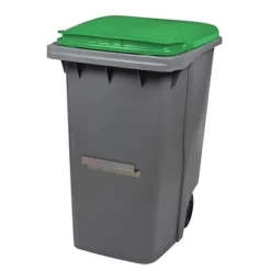 ROSSIGNOL Conteneur 2 Roues Korok - 340l - Avec Barre Ventrale - Gris / Vert