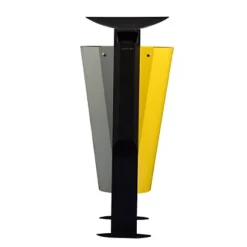 ROSSIGNOL Corbeille 2 X 60l Arkea Metal Avec Cendrier 3l - Tri Divers/plastique Et Metal - Gris Ciment / Jaune Colza -Nettoyage Outils Boutique rossignol corbeille 2 x 60l arkea metal cendrier 3l tri divers plastique metal gris ciment jaune colza 9R56377 2