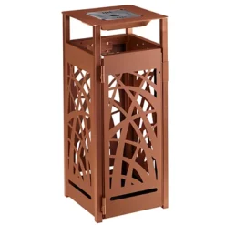 ROSSIGNOL Corbeille A Poser Ou A Fixer Cybel Anti-nuisible- 110l - Avec Cendrier 1.5l - Effet Corten