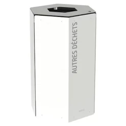 ROSSIGNOL Corbeille De Tri Selectif 50l - Avec Serrure - Hexatri - Tri Dechets Divers - Blanc / Gris Clair
