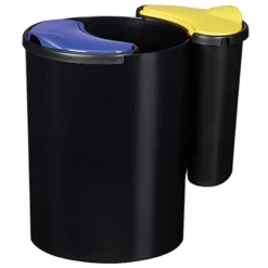 ROSSIGNOL Corbeille De Tri Selectif Modulaire 25l - Noir / Bleu / Jaune -Nettoyage Outils Boutique rossignol corbeille tri selectif modulaire 25l noir bleu jaune 9R59762 2