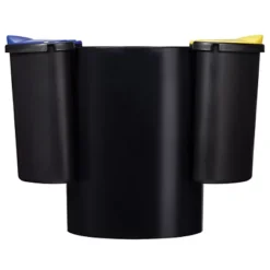 ROSSIGNOL Corbeille De Tri Selectif Modulaire 25l - Noir / Bleu / Jaune -Nettoyage Outils Boutique rossignol corbeille tri selectif modulaire 25l noir bleu jaune 9R59762 7