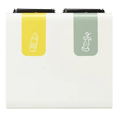 ROSSIGNOL Corbeille De Tri Selectif Tribu- 2x15l - Blanc Signalisation 4 ROSSIGNOL Corbeille De Tri Selectif Tribu- 2x15l - Blanc Signalisation – Image 2