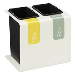 ROSSIGNOL Corbeille De Tri Selectif Tribu- 2x15l - Blanc Signalisation