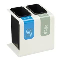 ROSSIGNOL Corbeille De Tri Selectif Tribu- 2x8l - Blanc Signalisation