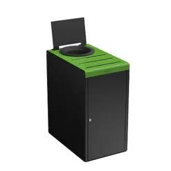 ROSSIGNOL Meuble De Tri Selectif 65l Pour Restauration Collective - Avec Serrure - Alitri - Gris Manganese / Vert Jaune