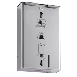 ROSSIGNOL Poubelle Feminine Murale 10l - Avec Distributeur De Sachets Periodiques - Stella - Gris Metal